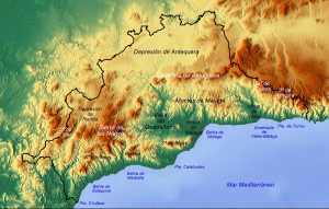 Topografía de la provincia de Málaga.