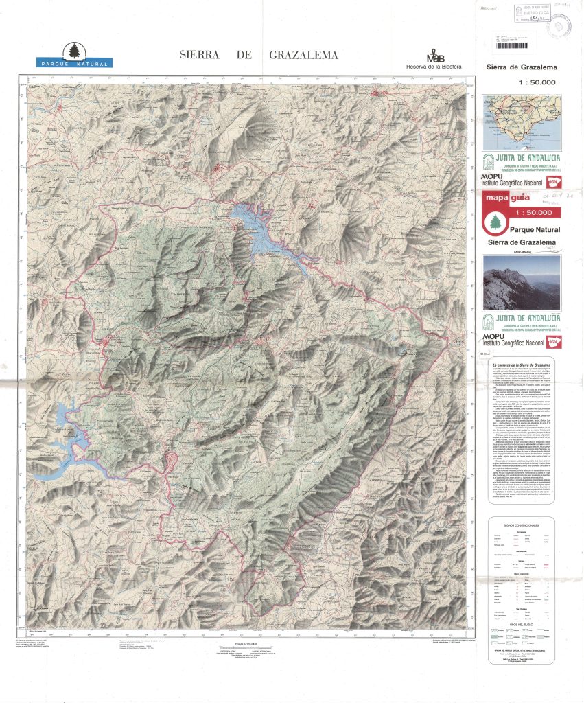 Mapa del Parque natural de la Sierra de Grazalema.