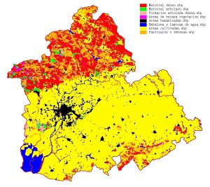Cobertura del suelo de la provincia de Sevilla.