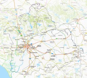 Mapa físico de la provincia de Sevilla
