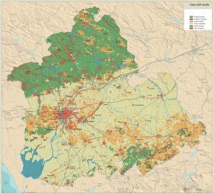 Usos del suelo en la provincia de Sevilla.