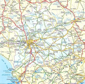 Mapa de carreteras de la provincia de Sevilla