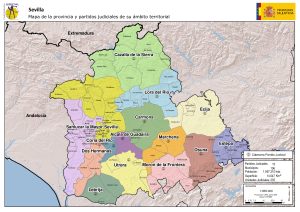 Mapa de los partidos judiciales de la provincia de Sevilla