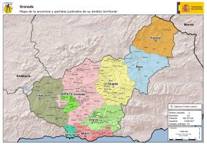 Mapa de los partidos judiciales de la provincia de Granada