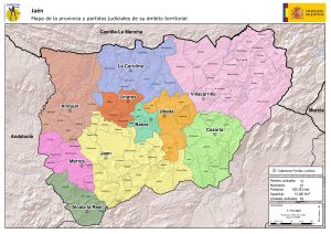 Mapa de los partidos judiciales de la provincia de Jaén
