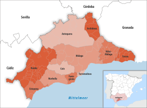 Partidos judiciales en la provincia de Málaga.