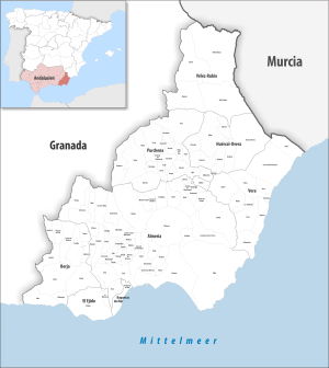 ¿Cuáles son los municipios de la provincia de Almería?