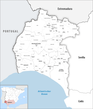 ¿Cuáles son los municipios de la provincia de Huelva?