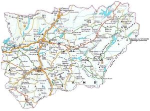 Principales ciudades de la provincia de Jaén (España).