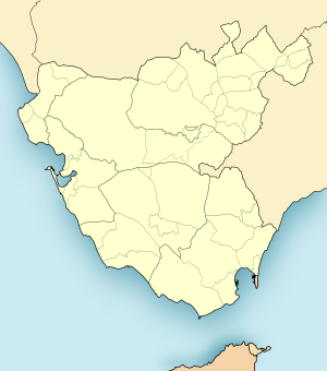 Mapa mudo de la provincia de Cádiz