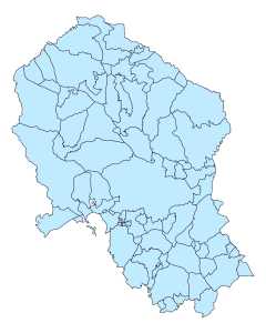Mapa mudo de los municipios de la provincia de Córdoba (España).