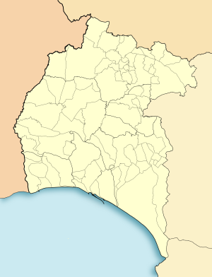 Mapa mudo de la provincia de Huelva