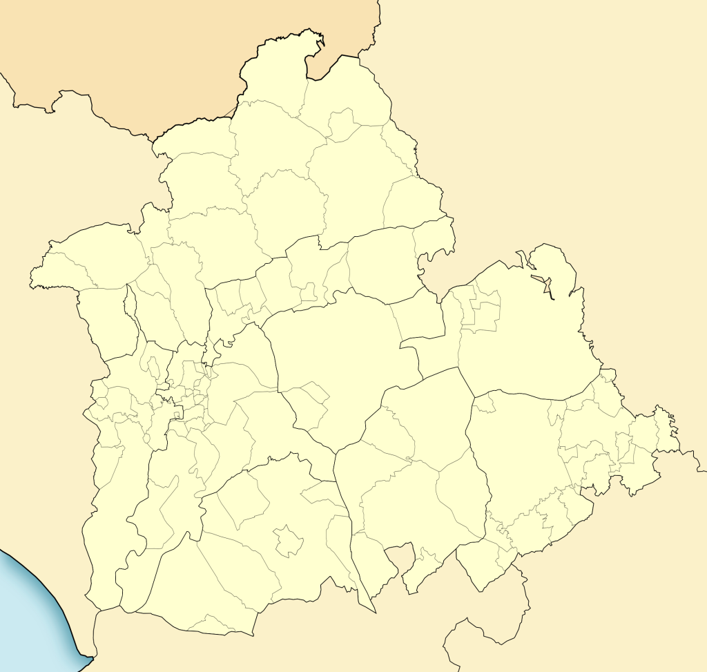 Mapa mudo de la provincia de Sevilla.