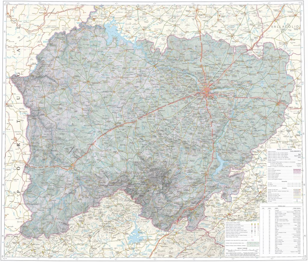 Mapa de la provincia de Salamanca.