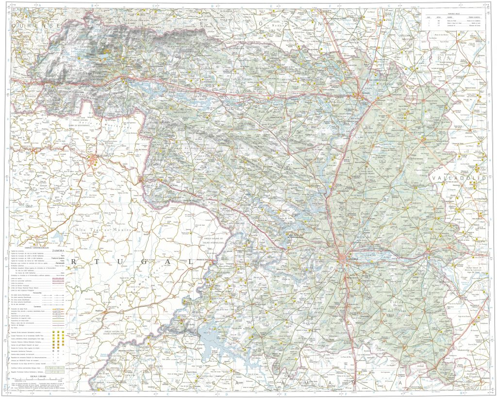 Mapa de la provincia de Zamora.