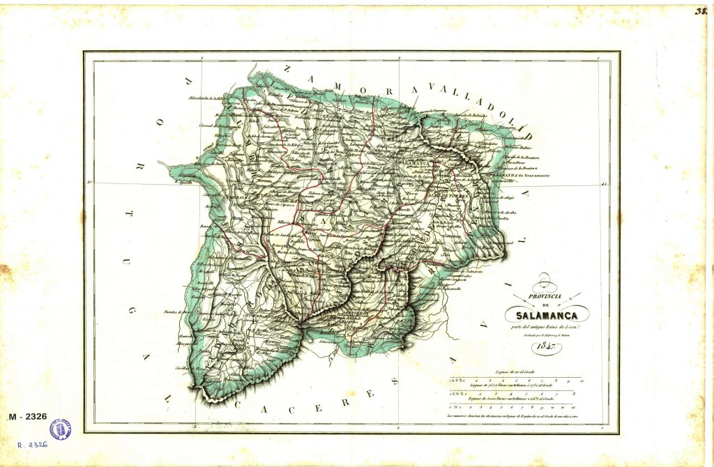 Provincia de Salamanca, parte del antiguo reino de León 1847.