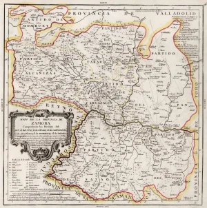 Mapa de la provincia de Zamora 1773