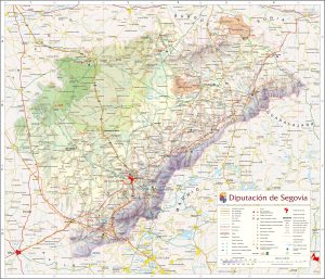 Mapa de carreteras de la provincia de Segovia