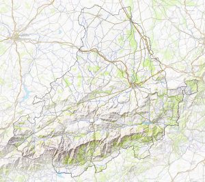Mapa topográfico de la provincia de Ávila.