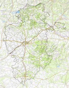 Mapa topográfico de la provincia de Burgos.