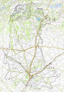 Mapa topográfico de la provincia de Palencia.