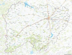 Mapa físico de la provincia de Salamanca
