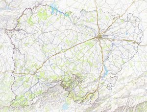 Mapa topográfico de la provincia de Salamanca.