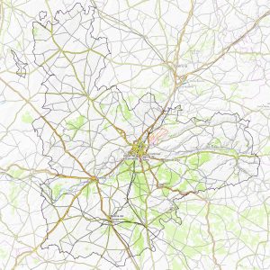 Mapa topográfico de la provincia de Valladolid.