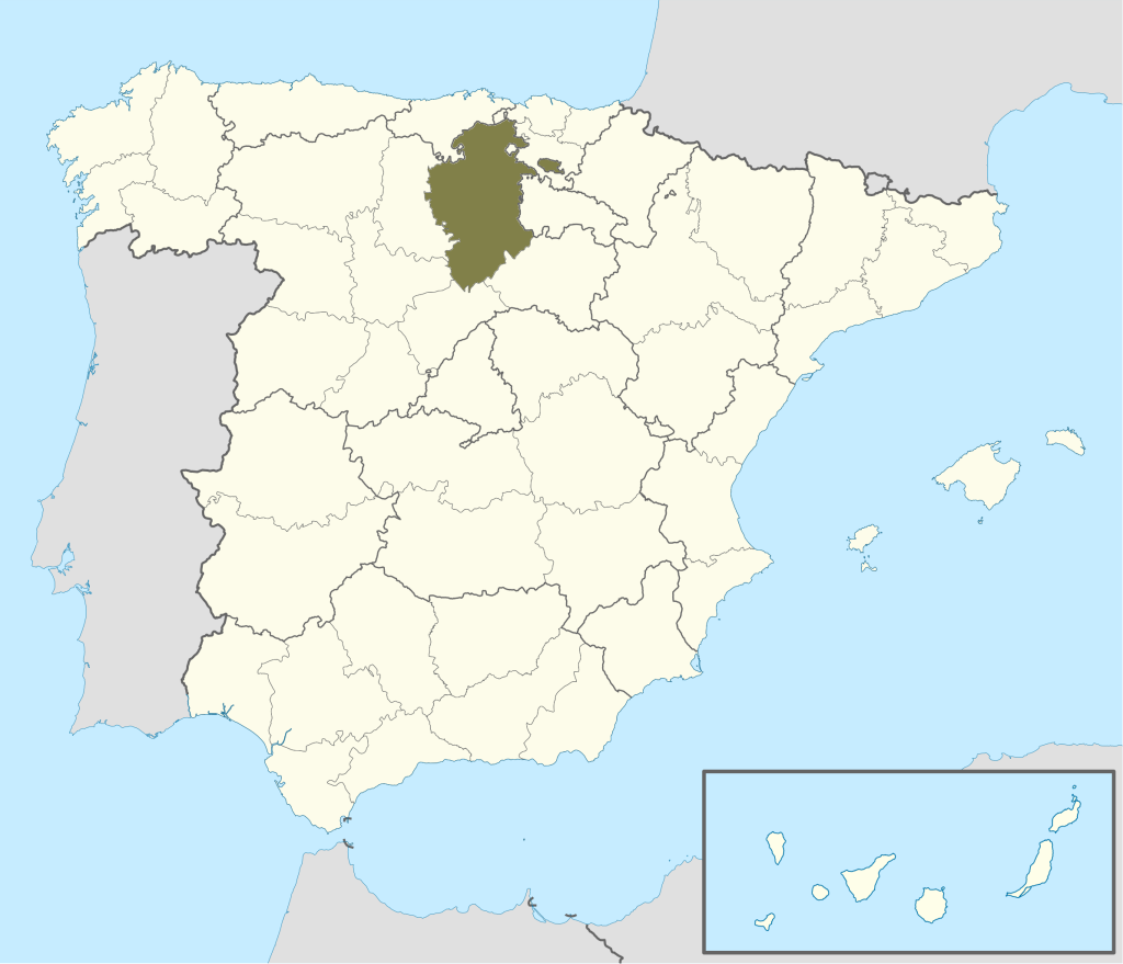 Mapa de ubicación de la provincia de Burgos.