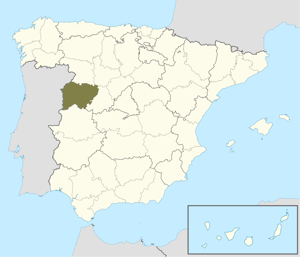Mapa de ubicación de la provincia de Salamanca.