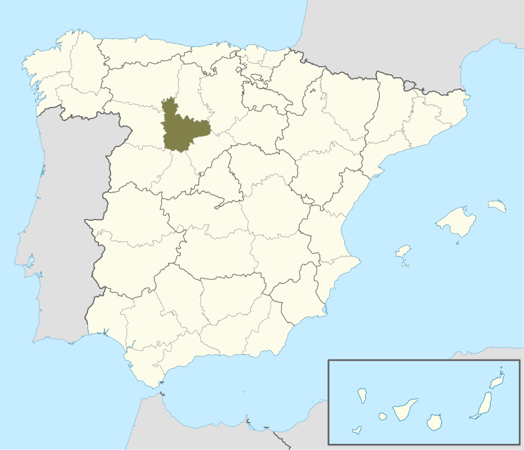 Mapa de ubicación de la provincia de Valladolid.