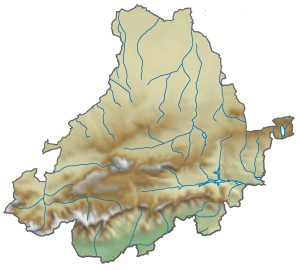Mapa físico en blanco de la provincia de Ávila.