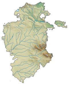 Mapa físico en blanco de la provincia de Burgos.