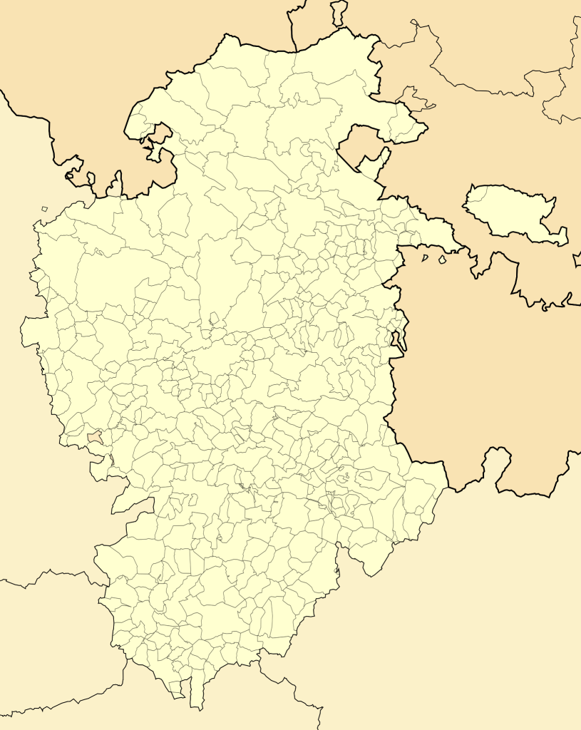 Mapa mudo de la provincia de Burgos.