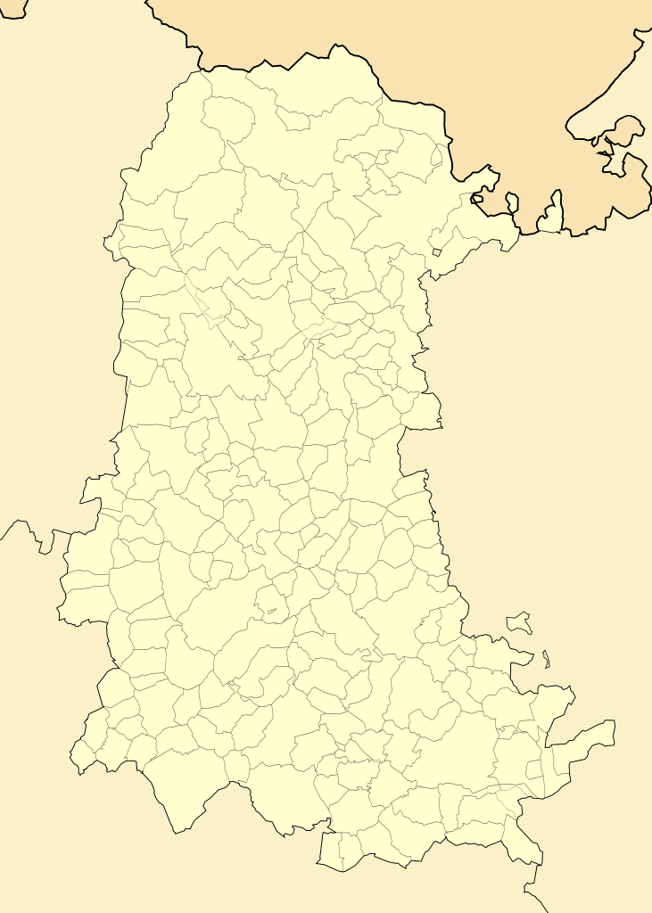 Mapa mudo de la provincia de Palencia.