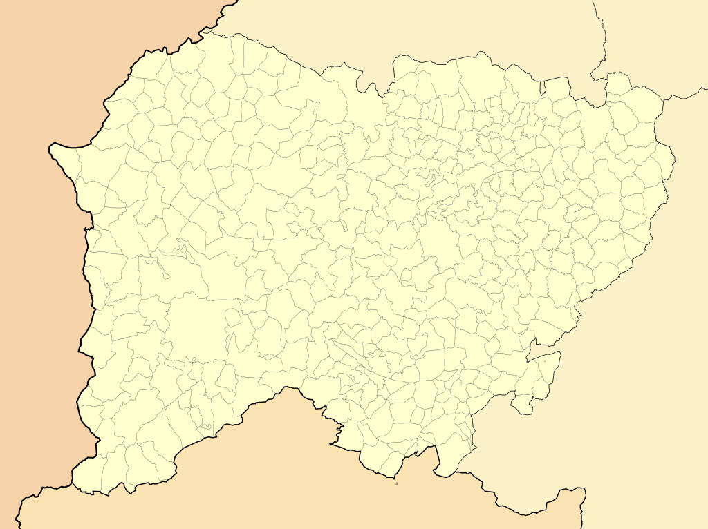 Mapa mudo de la provincia de Salamanca.