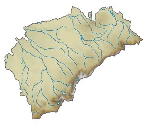 Mapa físico en blanco de la provincia de Segovia.