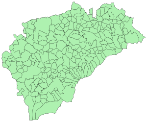 Mapa mudo de los municipios de la provincia de Segovia.