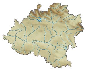 Mapa físico en blanco de la provincia de Soria.