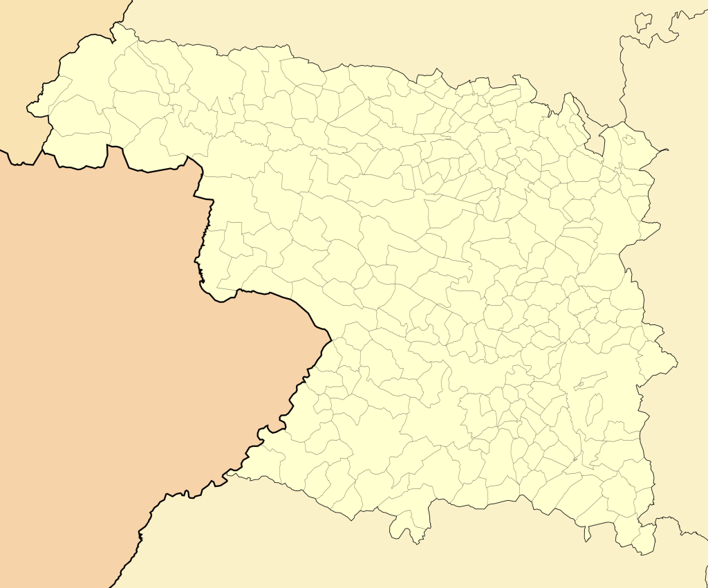 Mapa mudo de la provincia de Zamora.