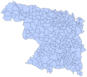 Mapa mudo de los municipios de la provincia de Zamora.
