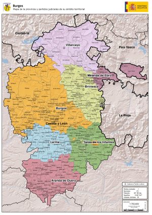 Mapa de los partidos judiciales de la provincia de Burgos