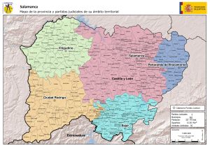 Mapa de los partidos judiciales de la provincia de Salamanca