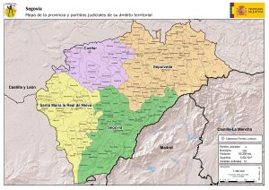 Mapa de los partidos judiciales de la provincia de Segovia