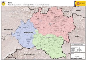 Mapa de los partidos judiciales de la provincia de Soria