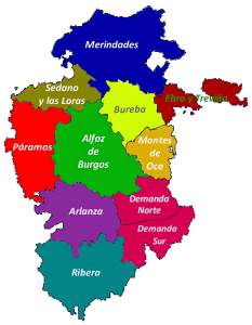 Comarcas de la provincia de Burgos.