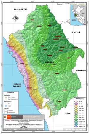 Mapa climático del departamento de Áncash