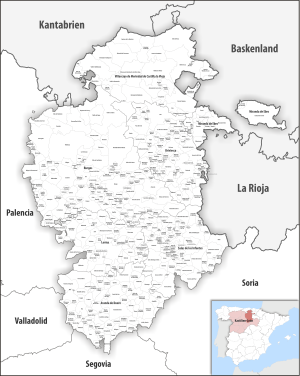 ¿Cuáles son los municipios de la provincia de Burgos?