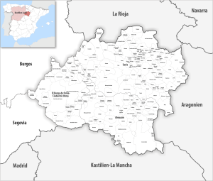 ¿Cuáles son los municipios de la provincia de Soria?