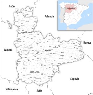 ¿Cuáles son los municipios de la provincia de Valladolid?